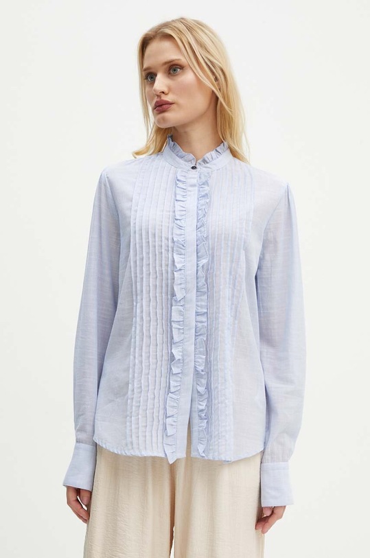 Βαμβακερό πουκάμισο Bruuns Bazaar ArgeratumBBIggi shirt μπλε BBW4094