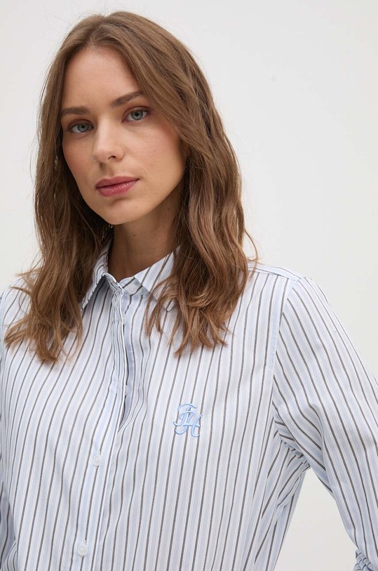 Хлопковая рубашка Tommy Hilfiger WW0WW42274 голубой AW24