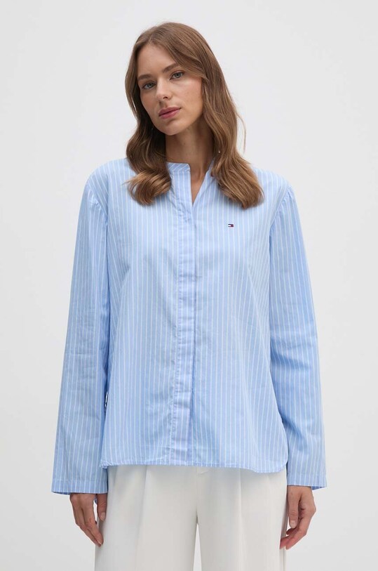 Tommy Hilfiger koszula bawełniana wzorzyste niebieski WW0WW42276