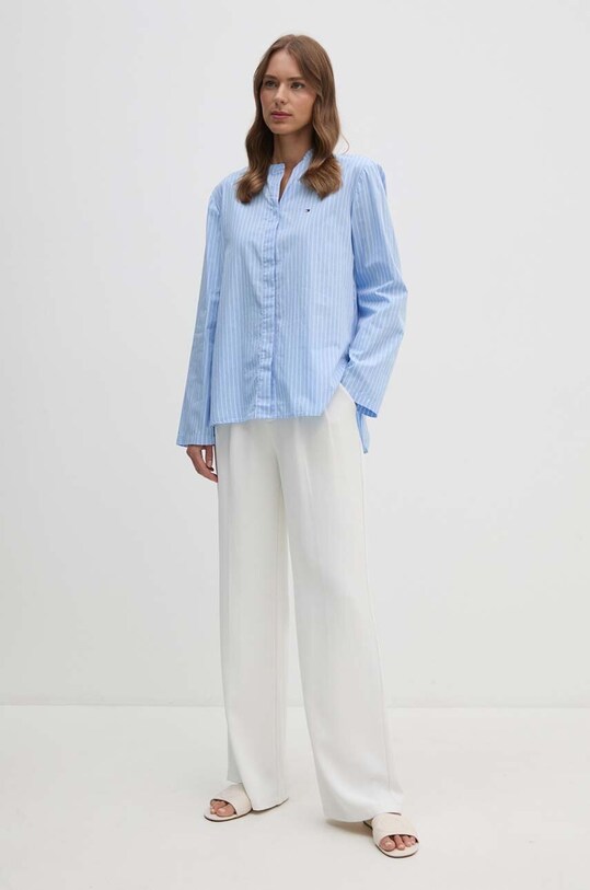 Tommy Hilfiger koszula bawełniana WW0WW42276 niebieski AW24