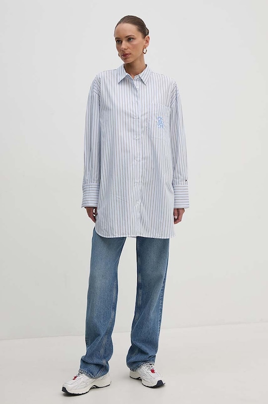 Tommy Hilfiger koszula bawełniana WW0WW42592 niebieski AW24