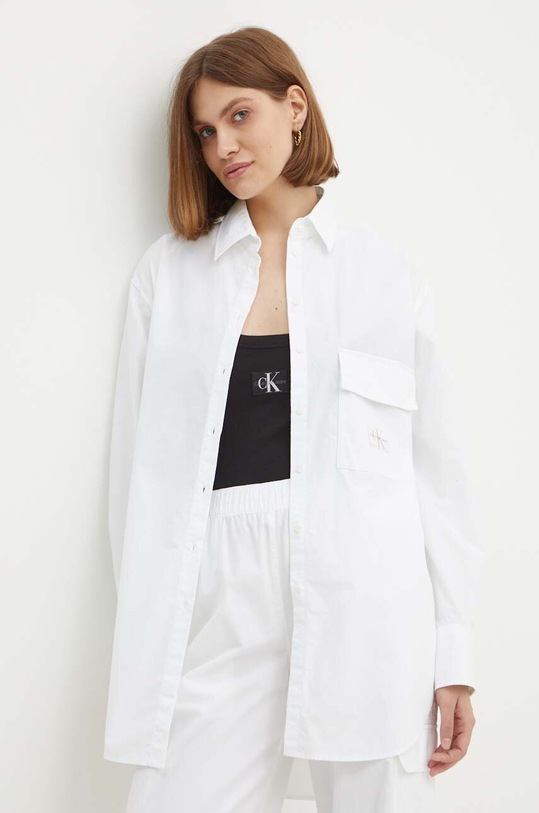 Бавовняна сорочка Calvin Klein Jeans casual білий J20J223867