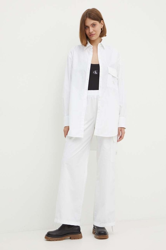 Бавовняна сорочка Calvin Klein Jeans J20J223867 білий AW24