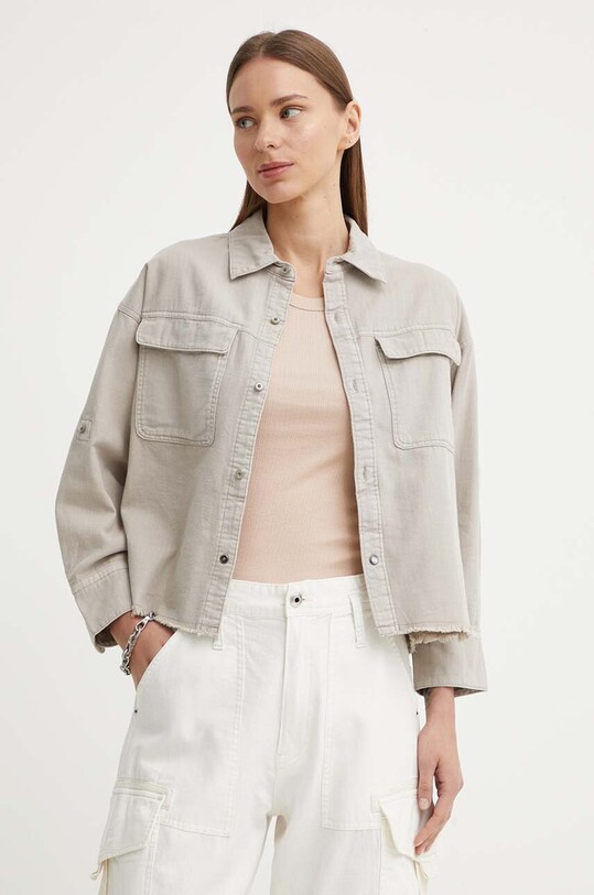 Bavlněná košile G-Star dlouhý béžová D24593.D454