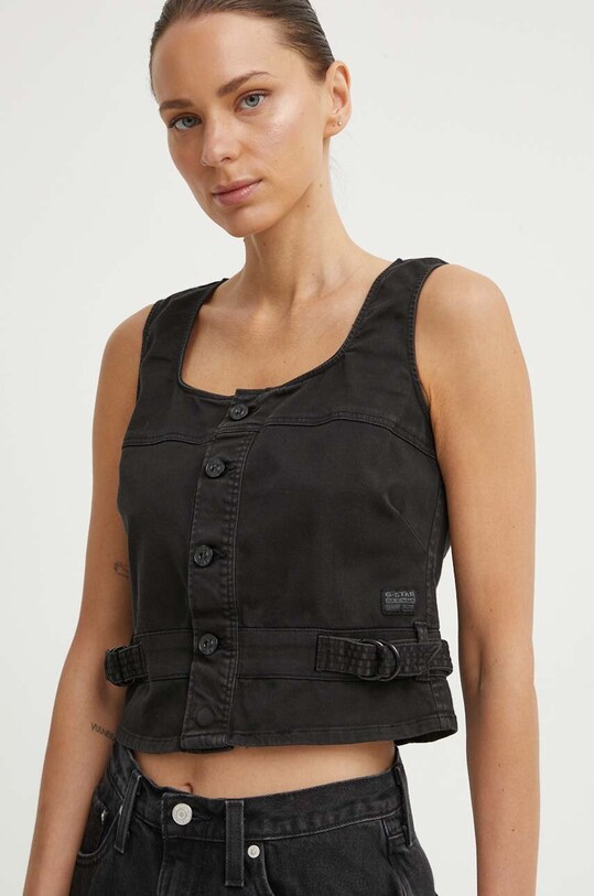 Džínová vesta G-Star Raw látka černá D24377.C106