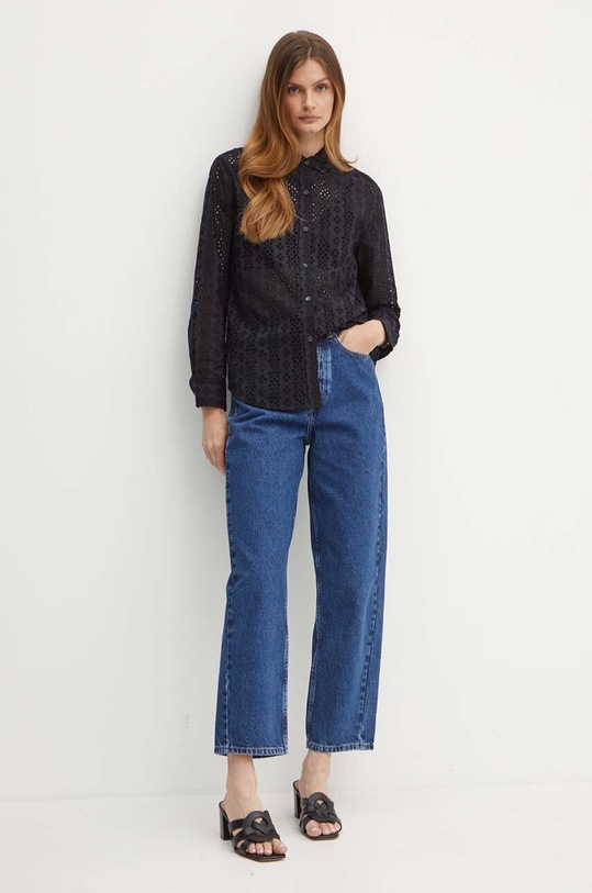 Dkny koszula bawełniana DJ4W2004 czarny AW24