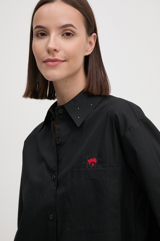 Bavlněná košile Dkny černá D2E4A112