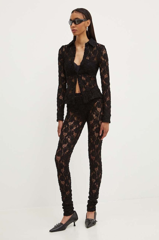 MSGM koszula 3741MDE06.247624 czarny AW24