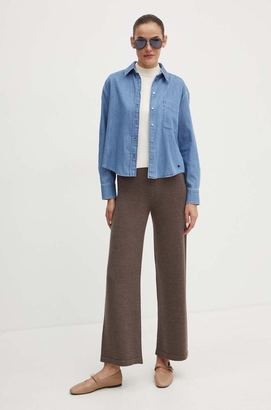 Weekend Max Mara koszula jeansowa 2425116031600 niebieski AW24