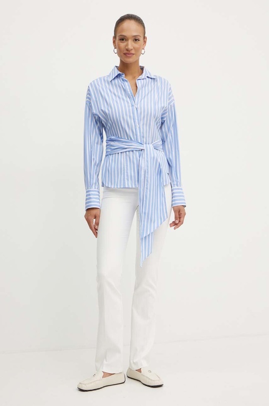 Weekend Max Mara koszula bawełniana 2425116071600 niebieski AW24