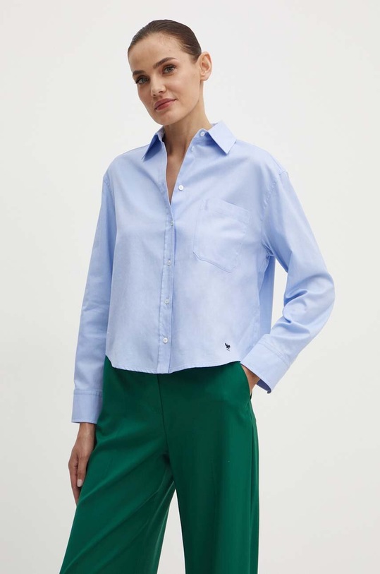 Weekend Max Mara koszula bawełniana bawełna niebieski 2425116111600