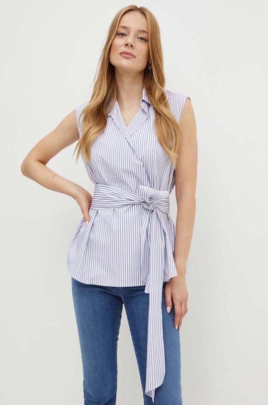 Βαμβακερό πουκάμισο Weekend Max Mara εμπριμέ λευκό 2425116121600
