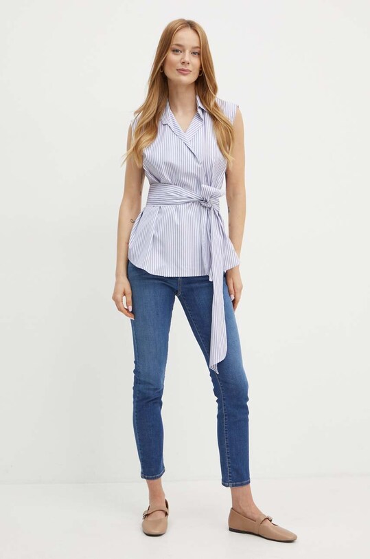 Хлопковая рубашка Weekend Max Mara 2425116121600 белый AW24