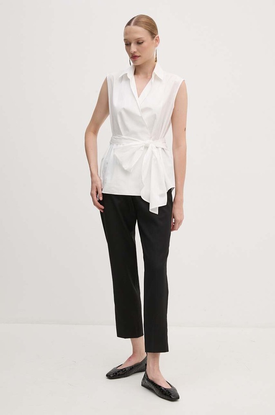 Weekend Max Mara koszula bawełniana 2425116121600 biały AW24