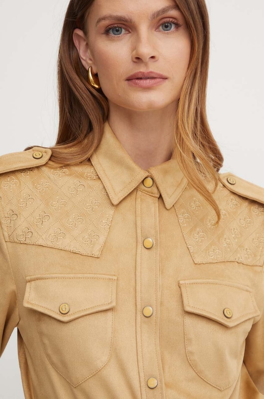 Guess koszula MARGOT brązowy W4YH0C.WG6T0