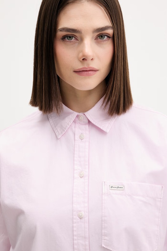 Guess Jeans koszula bawełniana różowy W4YH22.WGCF1