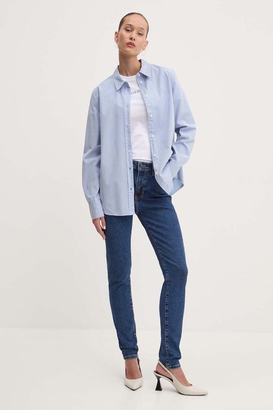 Guess Jeans koszula bawełniana W4YH68.WGCF1 niebieski SS25