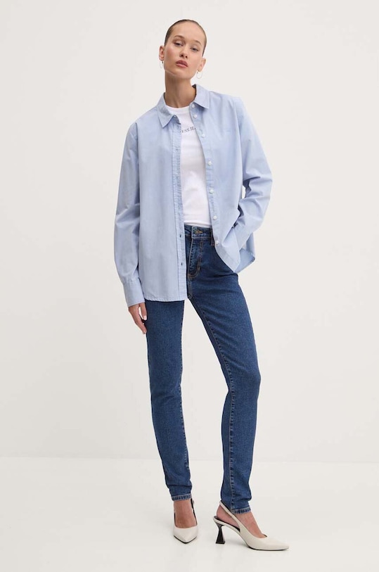 Бавовняна сорочка Guess Jeans W4YH68.WGCF1 блакитний AW25