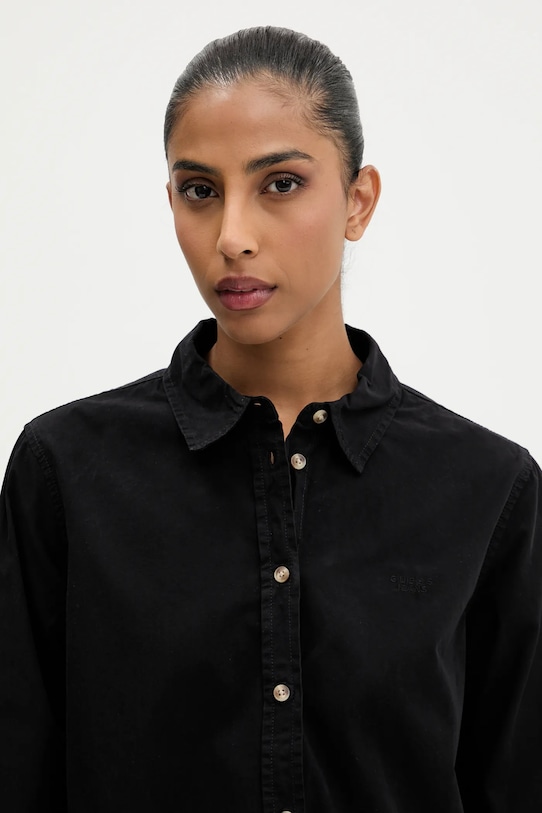 Guess Jeans cămașă din bumbac negru W4YH68.WGCF1
