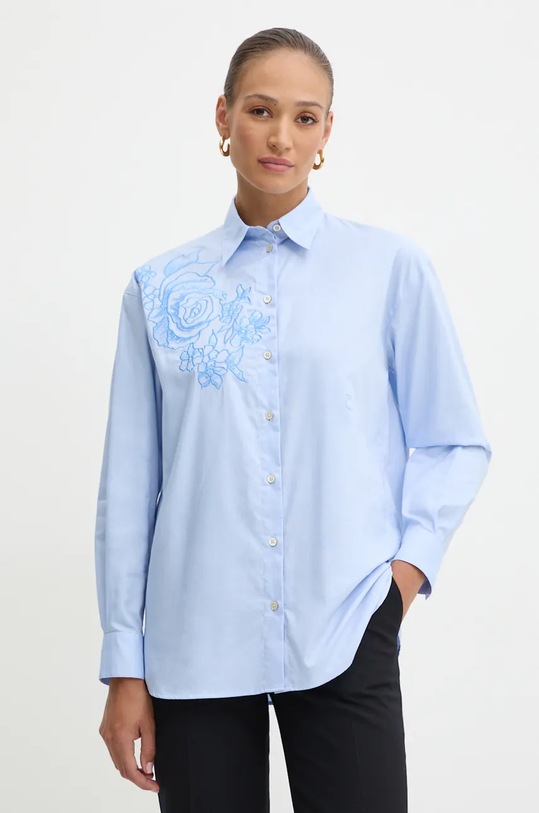 Bombažna srajca Pinko Dolg modra 104030.A23M
