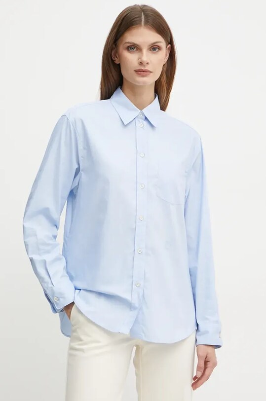 Бавовняна сорочка Pinko довгий блакитний 103708.A1Y0