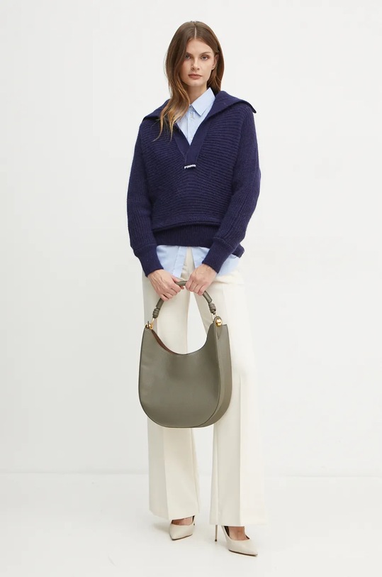 Pamučna košulja Pinko 103708.A1Y0 plava AW24