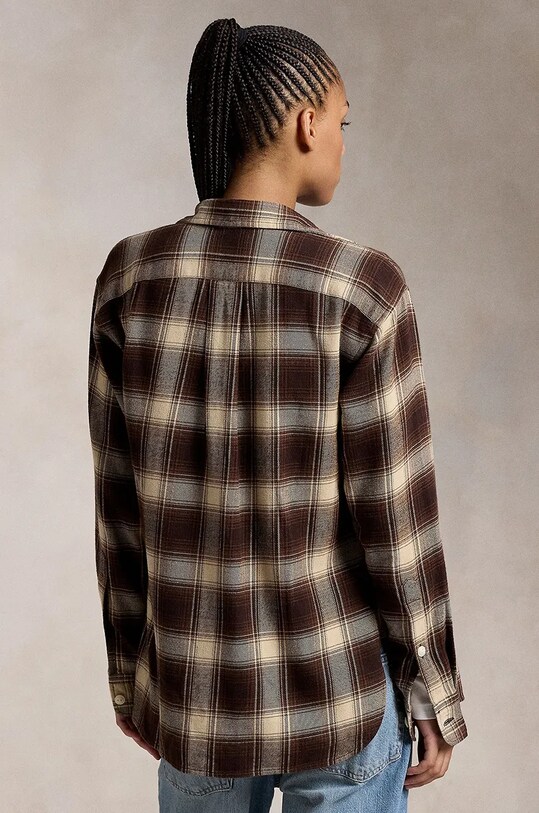 Бавовняна сорочка Polo Ralph Lauren 211923863 коричневий AW24