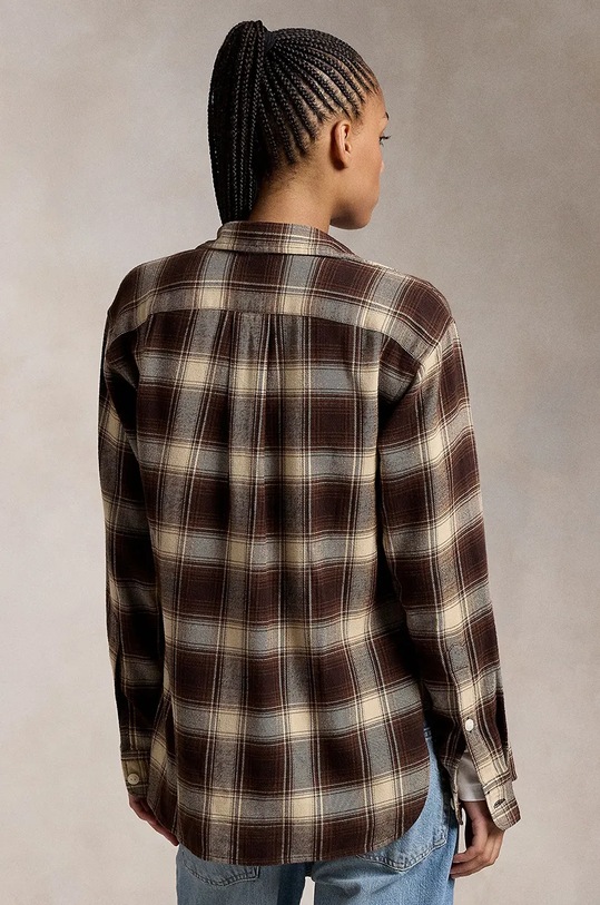 Polo Ralph Lauren koszula bawełniana 211923863 brązowy AW24