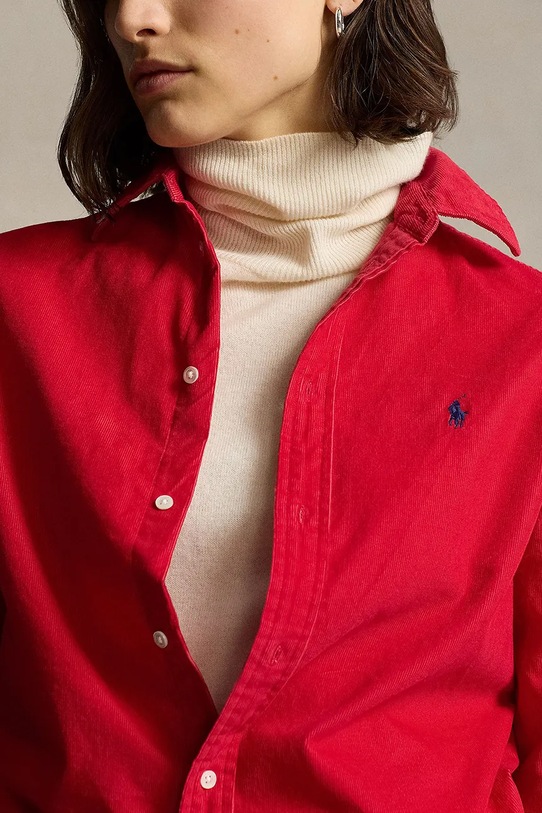 Košulja od samta Polo Ralph Lauren crvena 211941496