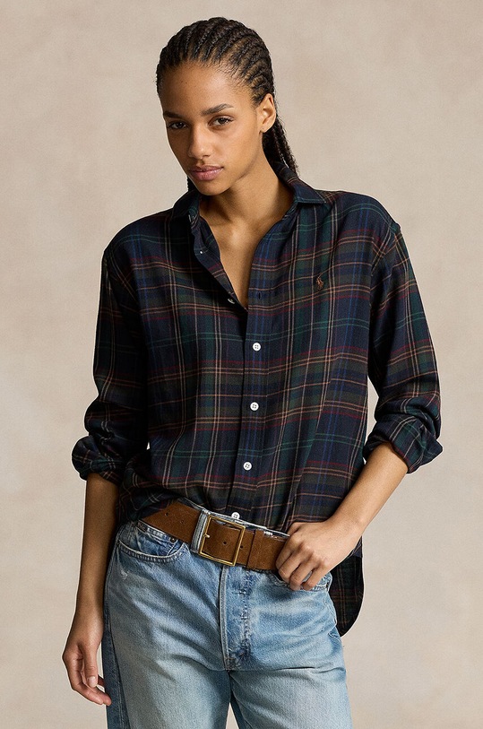 Polo Ralph Lauren koszula z domieszką wełny klasyczny granatowy 211941519