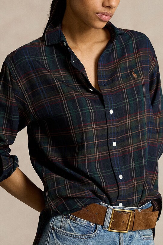 Polo Ralph Lauren camicia in misto lana blu navy 211941519