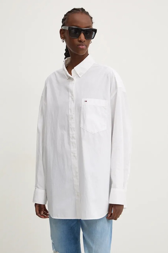 Tommy Jeans koszula bawełniana bawełna biały DW0DW18659