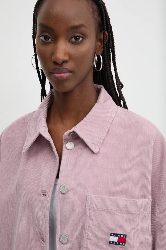 Tommy Jeans koszula sztruksowa różowy DW0DW18619