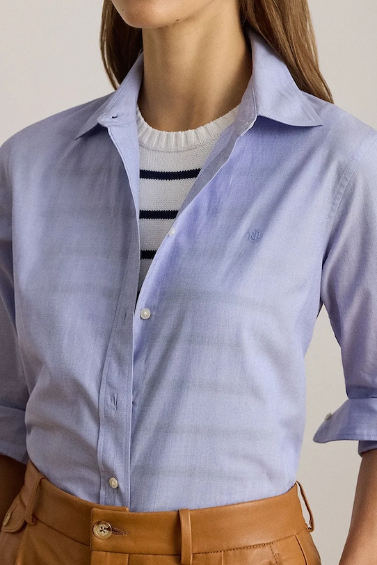 Lauren Ralph Lauren koszula bawełniana niebieski 200940254