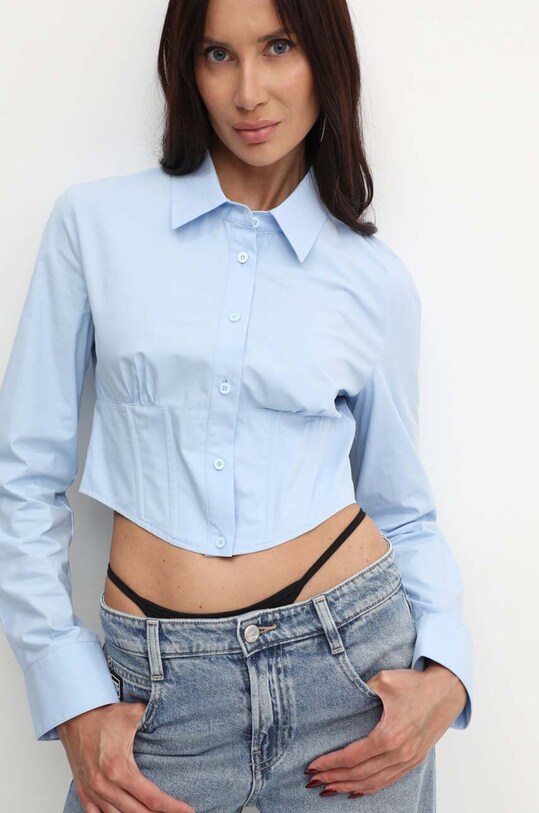 Miss Sixty camasa din bumbac 6L2XJ1440000 XJ1440 L/S SHIRT albastru 6L2XJ1440000