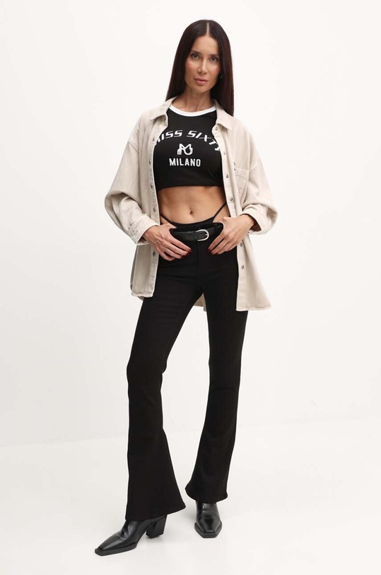 Βαμβακερό πουκάμισο Miss Sixty 6L2XJ1340000 XJ1340 L/S DENIM SHIRT 6L2XJ1340000 μπεζ AW24