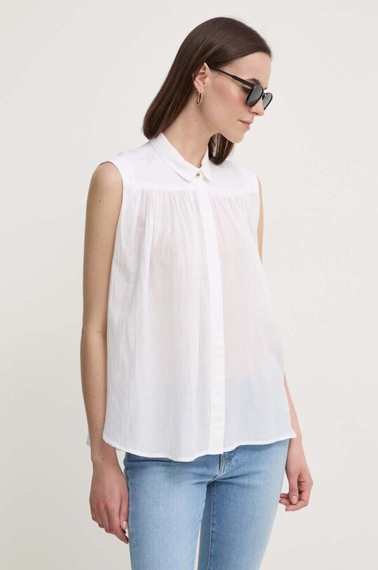 Pepe Jeans camasa MINA fara maneci alb PL304892