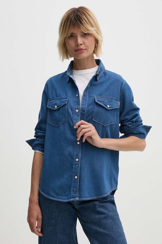 Košeľa Pepe Jeans REGULAR SHIRT jednofarebný modrá PL304894HT8