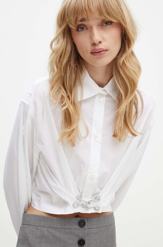 Хлопковая рубашка Moschino Jeans casual белый 0203.8231