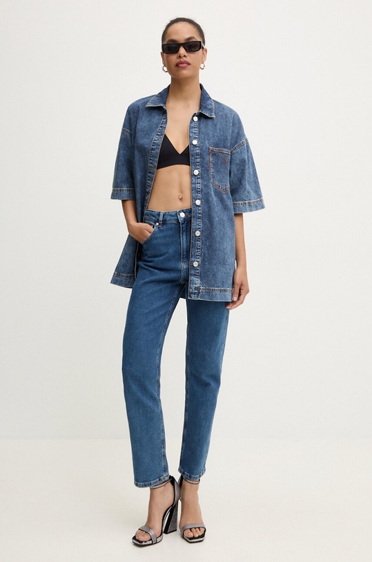 Džínová košile Moschino Jeans 0214.8224 modrá AW24