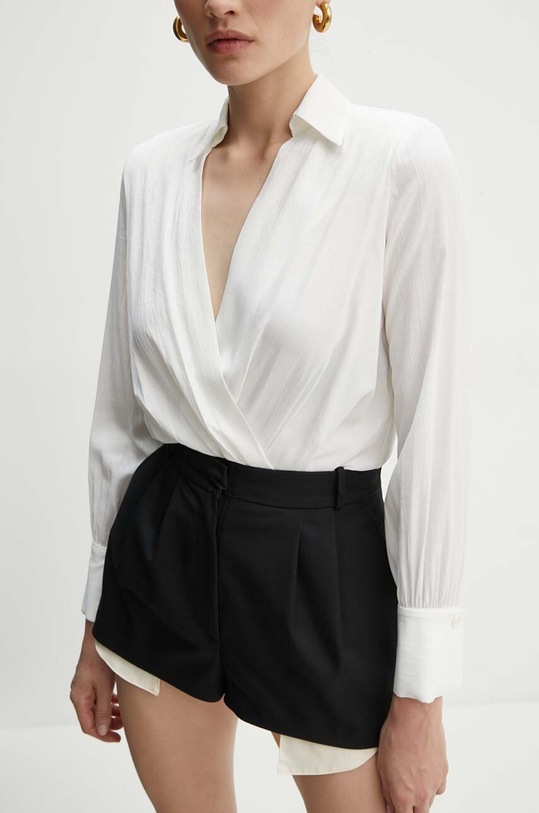 Elisabetta Franchi body z domieszką jedwabiu regular beżowy CB00746E2