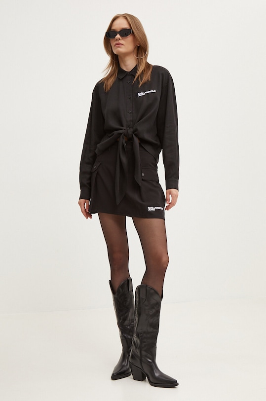 Риза Karl Lagerfeld Jeans 245J1603 черен AW24