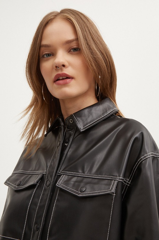 Karl Lagerfeld Jeans geacă cu aspect de cămașă 245J1604 negru