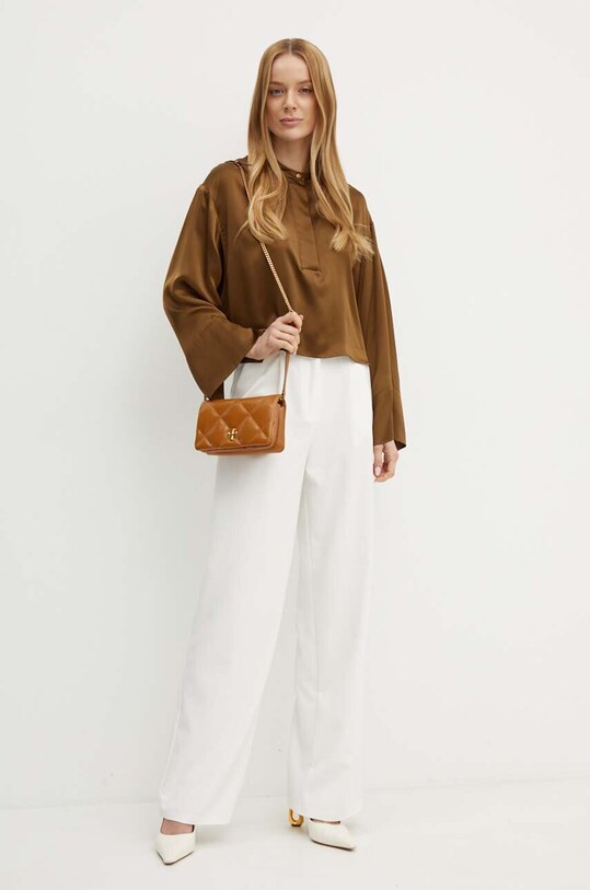 Шелковая рубашка MAX&Co. 2426116081200 коричневый AW24