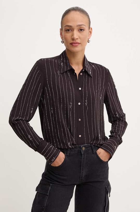 Karl Lagerfeld camasa cu modele negru 245W1602