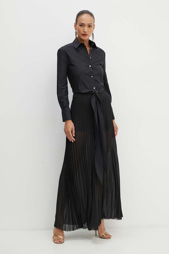 Бавовняна сорочка Karl Lagerfeld 245W1609 чорний AW24