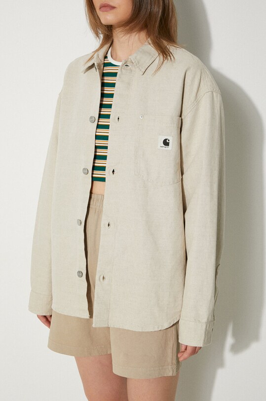 Рубашка с примесью льна Carhartt WIP Ethel Shirt Jac I033569.502 бежевый