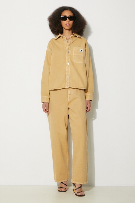 Carhartt WIP giacca di jeans Georgia I033747.1YH4J beige AW24