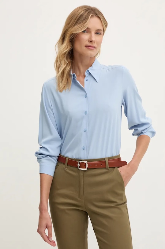 United Colors of Benetton camasa lung albastru 5WPWDQ04R