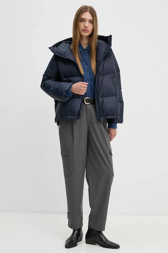 Τζιν πουκάμισο United Colors of Benetton 5FV6DQ096 σκούρο μπλε AW24